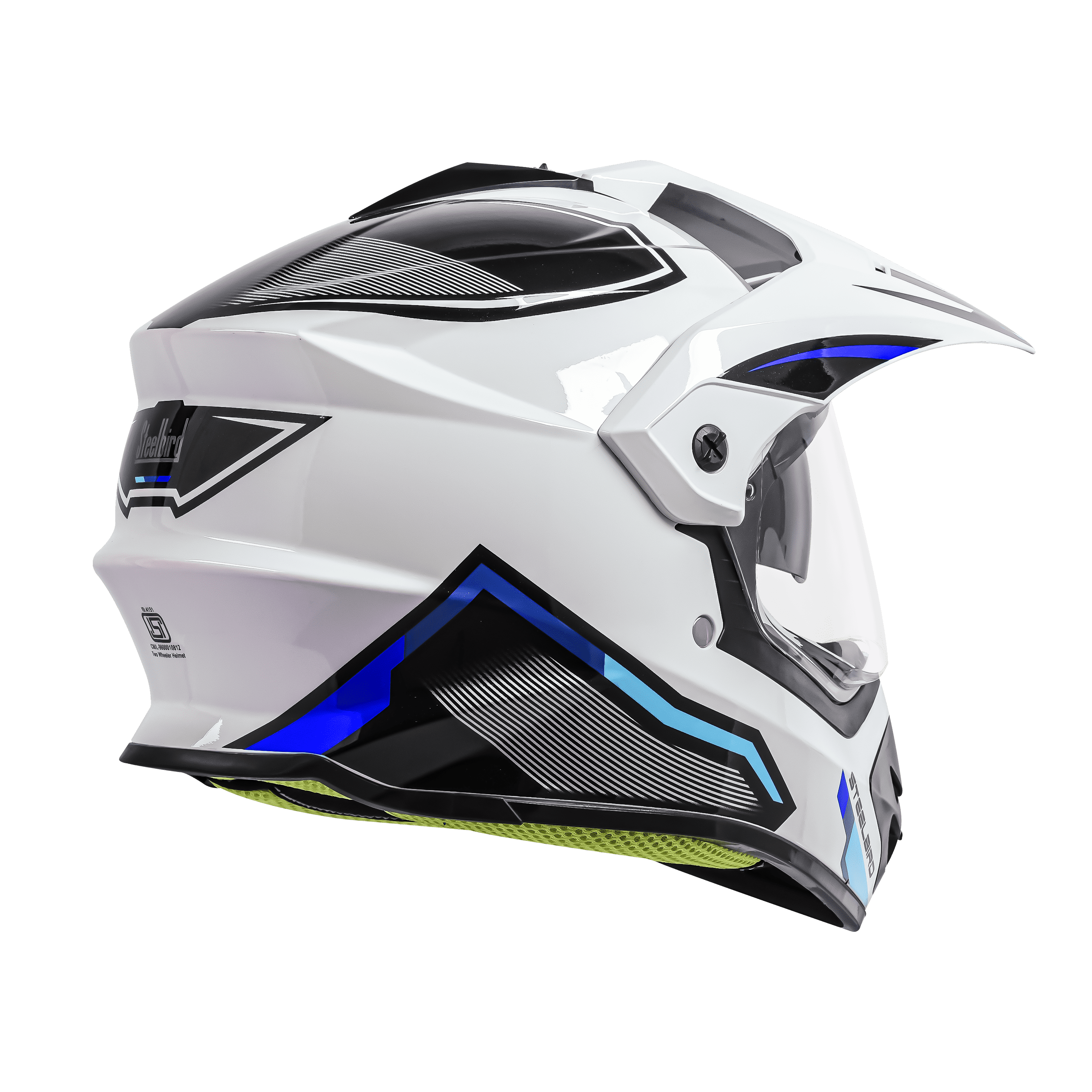 SBH-13 ISS RACER GLOSSY WHITE WITH BLUE